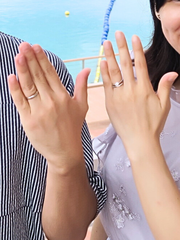 沖縄県の結婚指輪婚約指輪専門店ムクベルでミンサー柄入りの結婚指輪婚約指輪を購入したお客様の口コミ