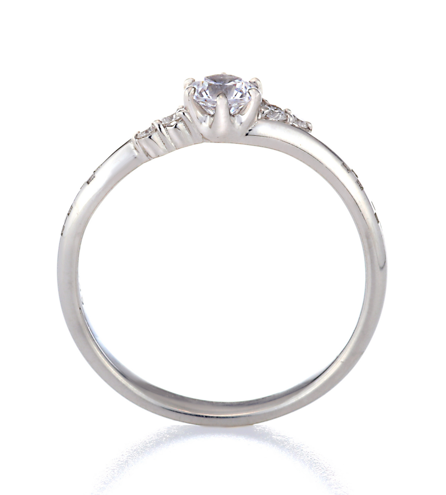 沖縄ミンサー模様を施した婚約指輪　琉球杢目　